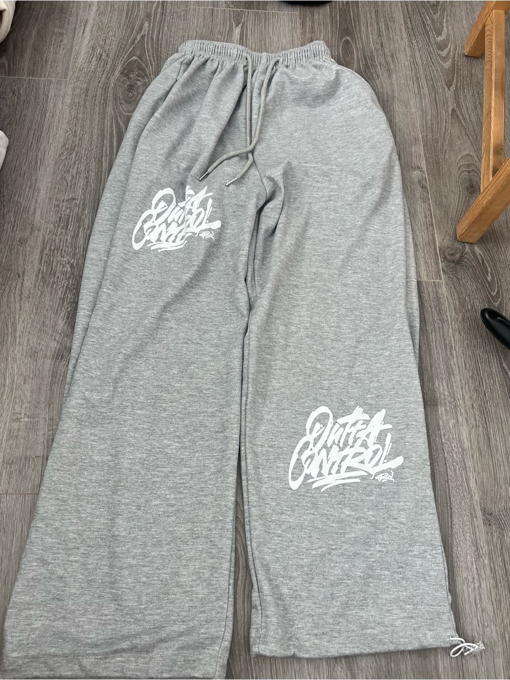 Youth Gray Graphic Sweatpants with White Script Logo